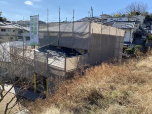生駒市　外壁塗装工事　足場設置　ダイタク　DAITAKU