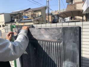 奈良市　戸建て　アルミ門扉　塗装　奈良　生駒　ダイタク　DAITAKU