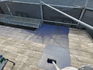 奈良市　戸建て　屋根外壁塗装　屋根塗装　上塗り1回目　DAITAKU　ダイタク　奈良　生駒